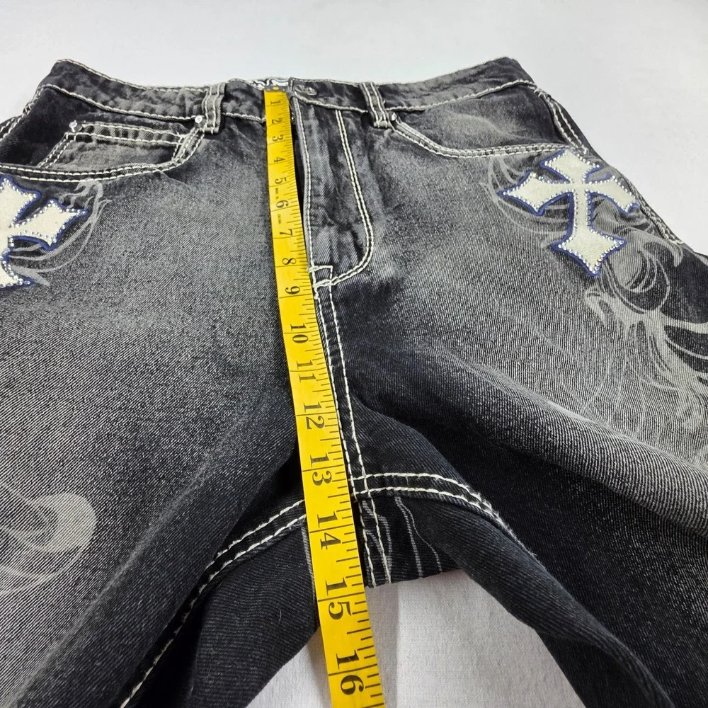 Xenon Thrasher Ambush 32 Mens Black Wash Cross Embroidered Baggy Y2K Jeans